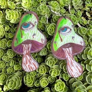 Original art Mushroom earrings